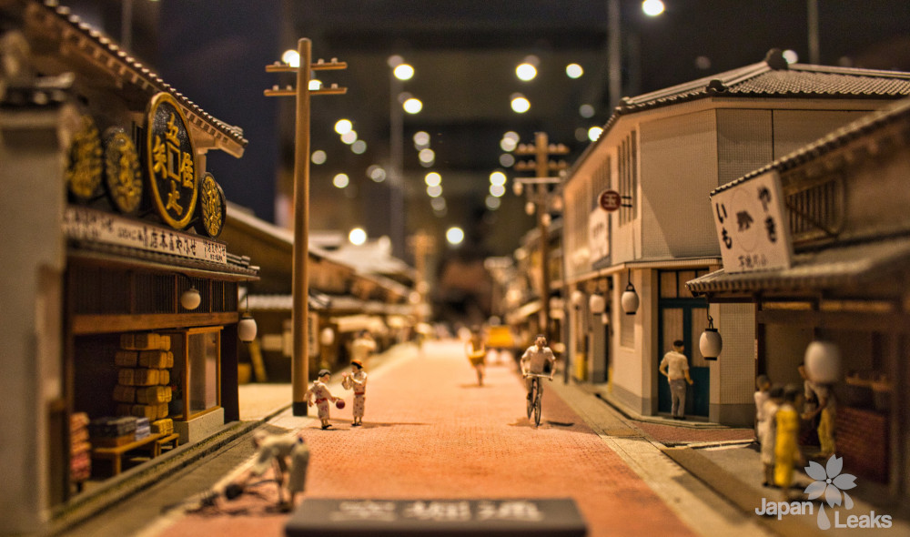 Ansicht eines Dioramas im Osaka Museum of Housing and Living